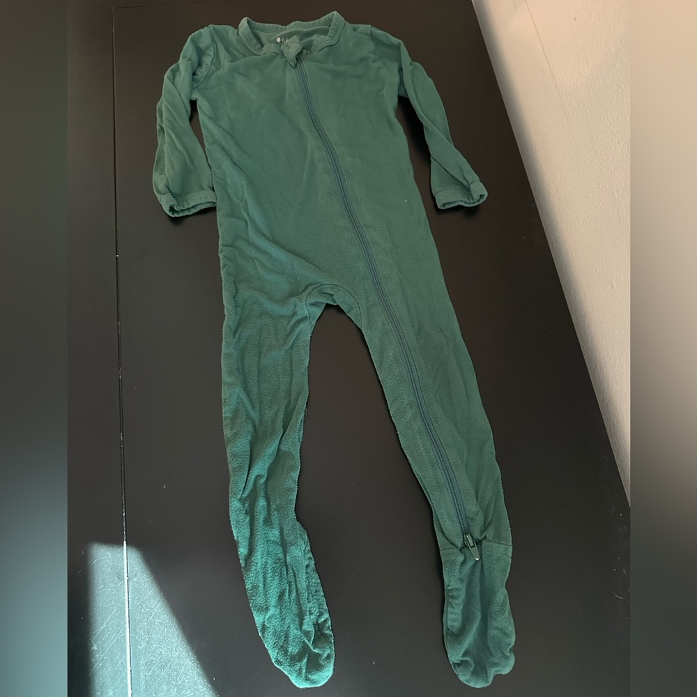 Kyte BABY emerald green footie, 6-12 mo